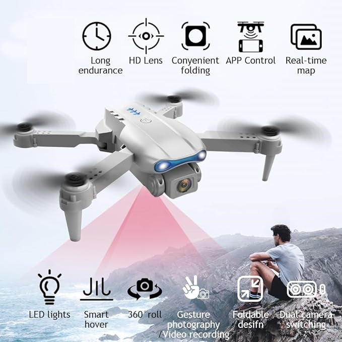 4K Dual Camera Drone, 50X Zoom With Gesture Photo/Video recording feature (Eid Sale) NOW LIVE